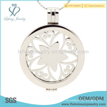 316L Edelstahl Münze Medaillon, Mode stilvolle Locket Schmuck